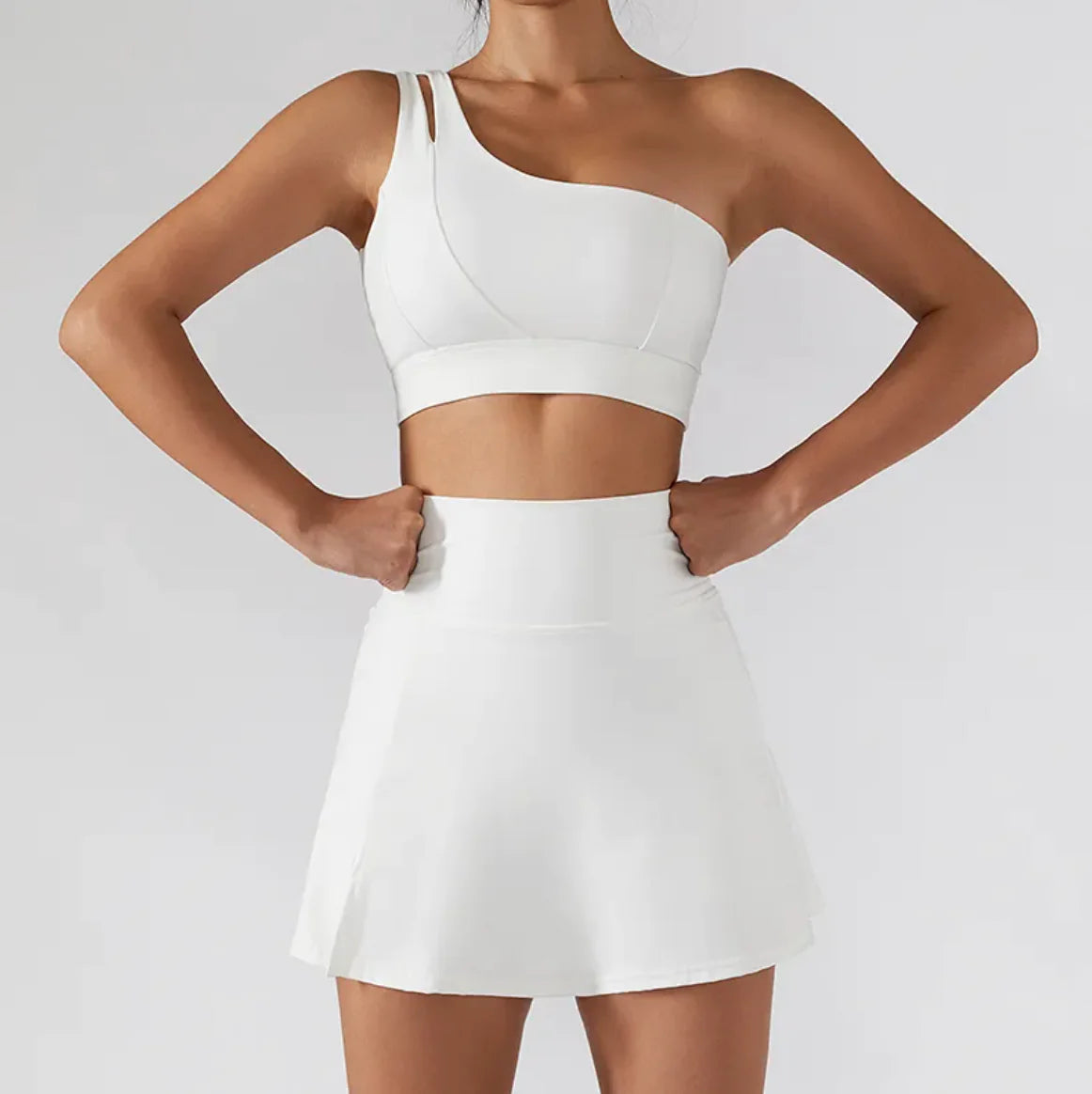 Ribbed One-Shoulder Yoga Set