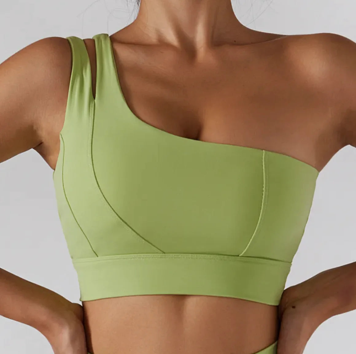 Ribbed One-Shoulder Yoga Set