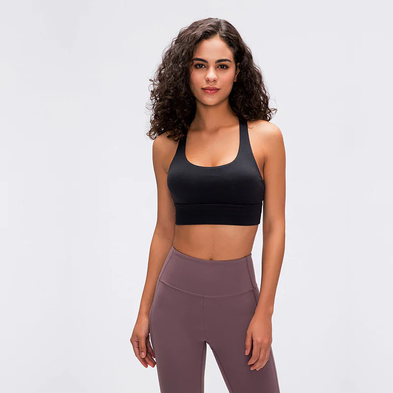 Cross-Back Yoga Sports Bra