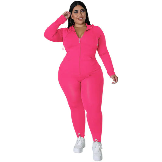 Plus Size Hoodie & Tights Set