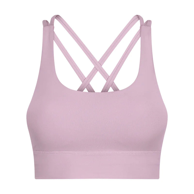 Cross-Back Yoga Sports Bra