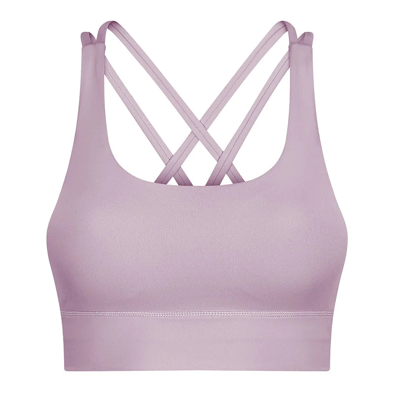 Cross-Back Yoga Sports Bra