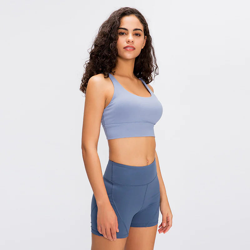 Cross-Back Yoga Sports Bra