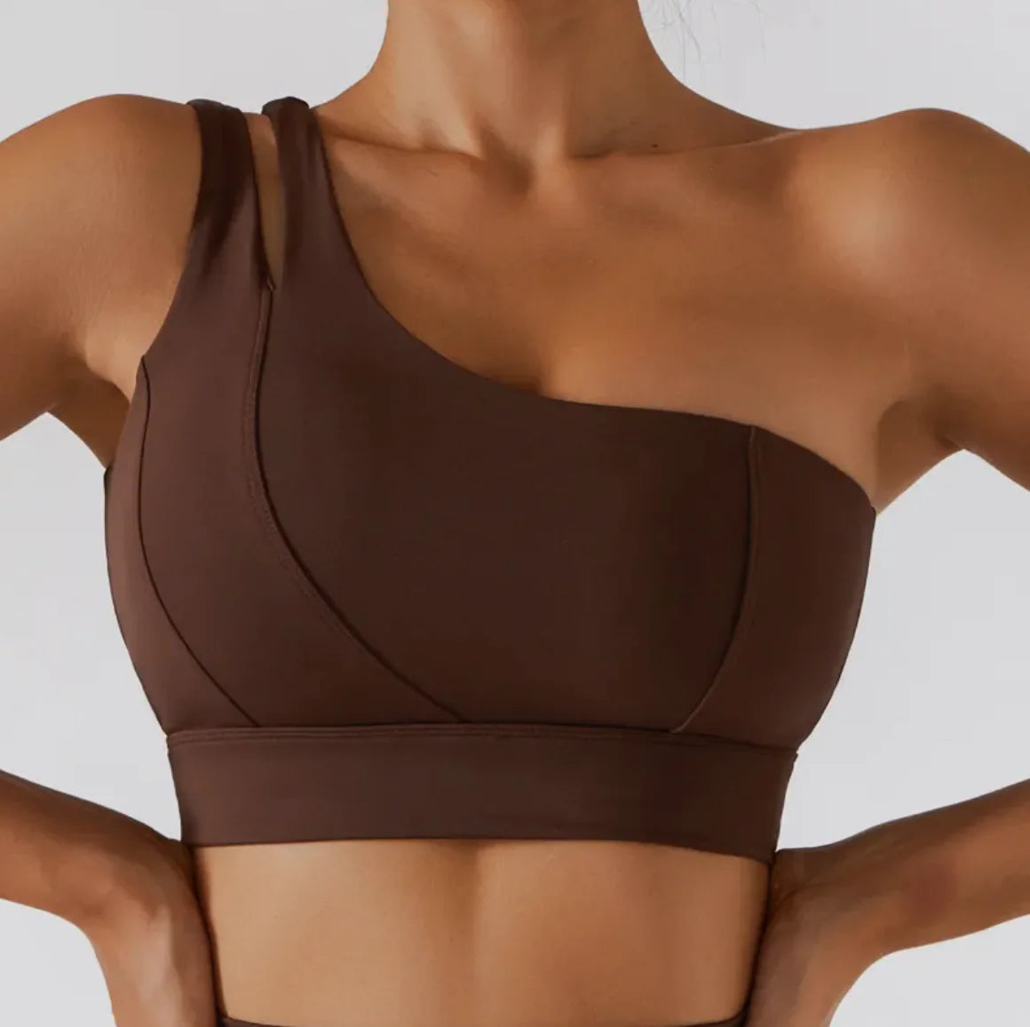 Ribbed One-Shoulder Yoga Set