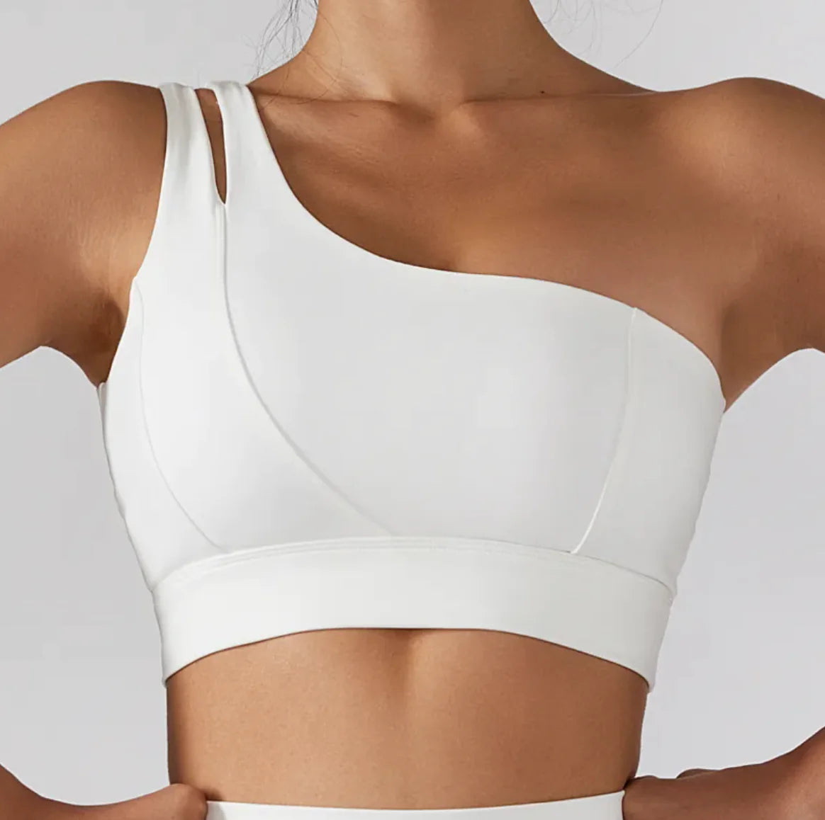 Ribbed One-Shoulder Yoga Set