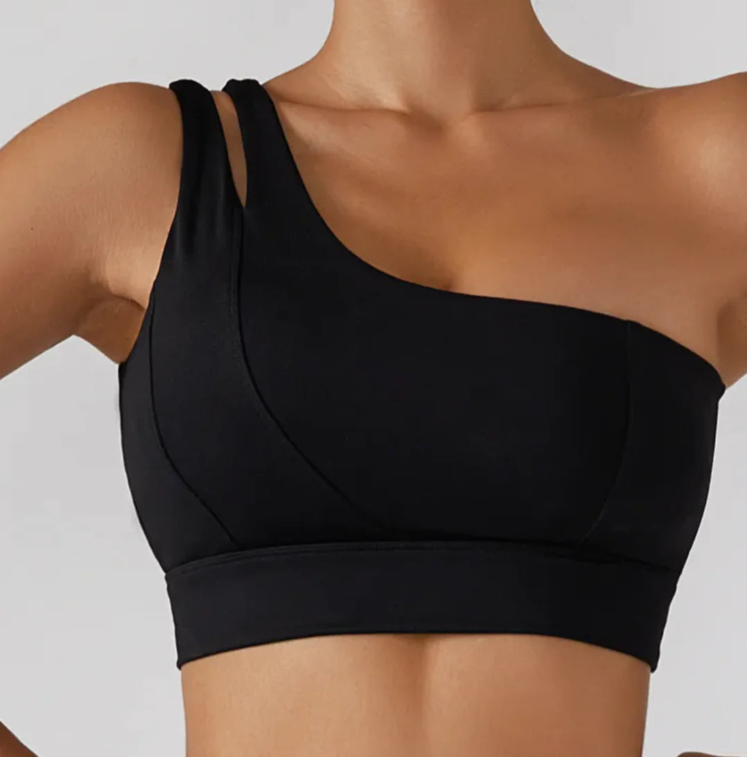 Ribbed One-Shoulder Yoga Set