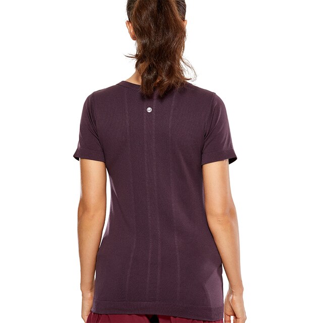 Women's Seamless Active Tops Short Sleeve Workout Running Sports Leisure T-Shirt-4