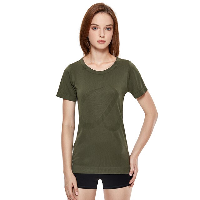 Women's Seamless Active Tops Short Sleeve Workout Running Sports Leisure T-Shirt-1