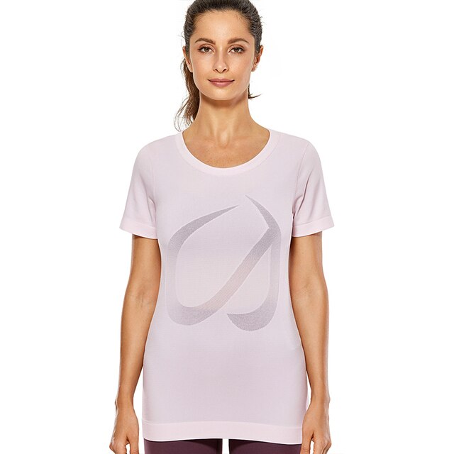 Women's Seamless Active Tops Short Sleeve Workout Running Sports Leisure T-Shirt-2