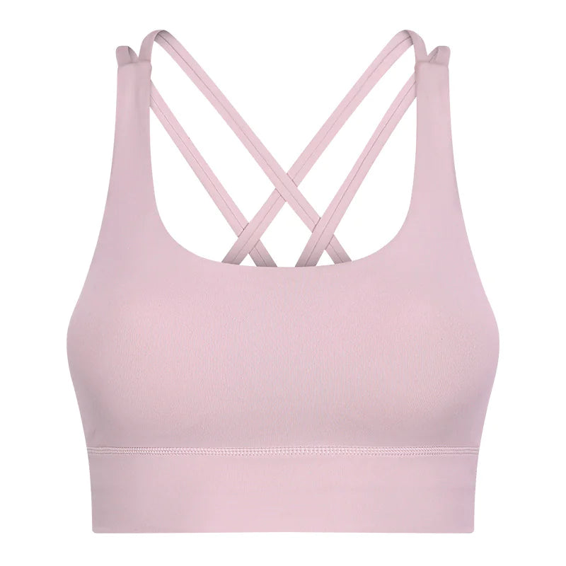 Cross-Back Yoga Sports Bra