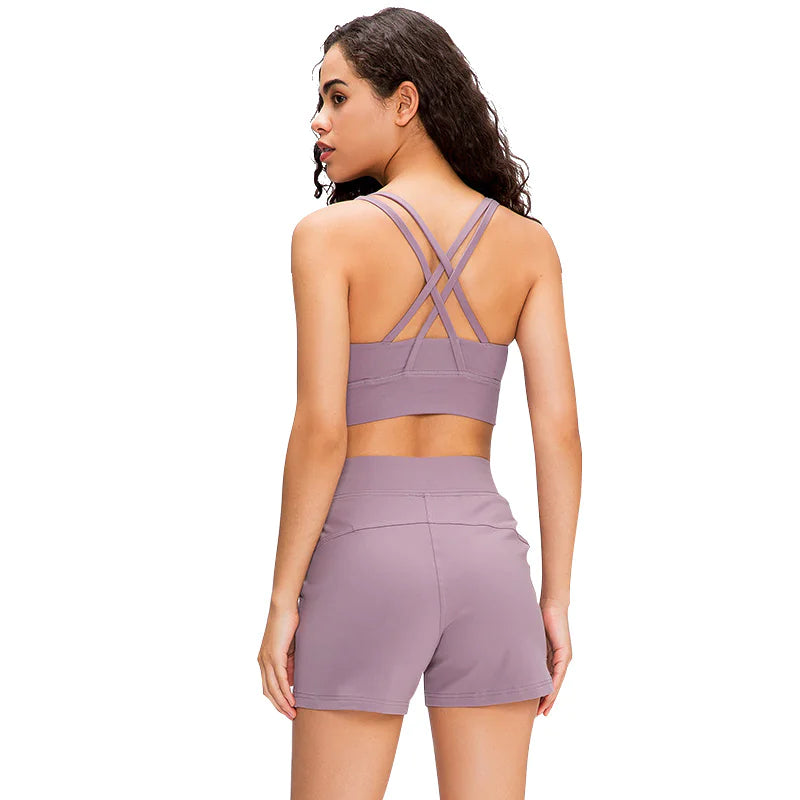 Cross-Back Yoga Sports Bra
