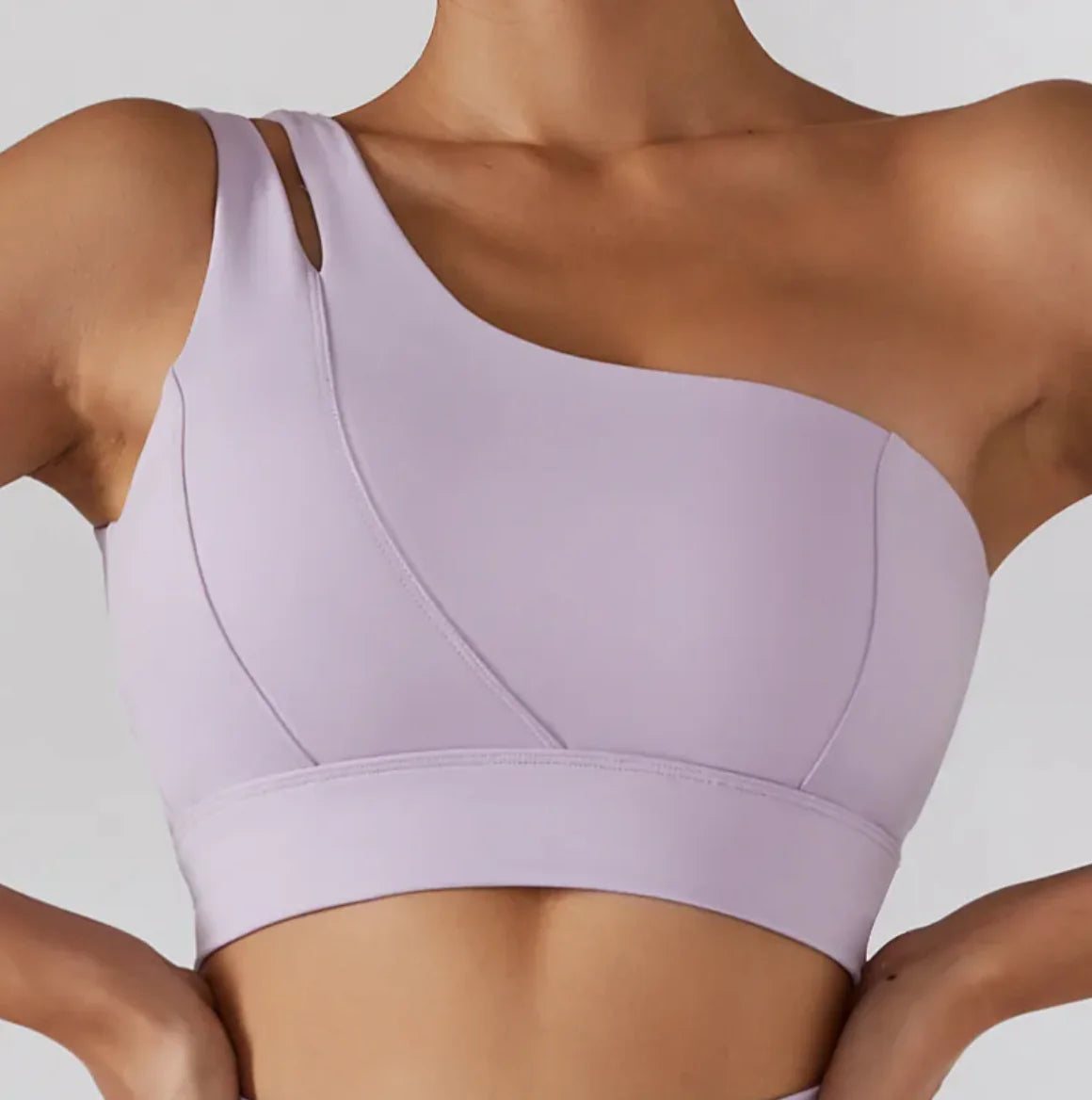 Ribbed One-Shoulder Yoga Set