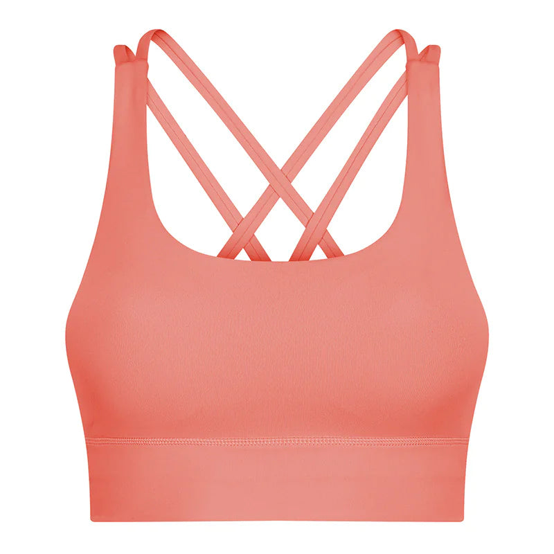 Cross-Back Yoga Sports Bra